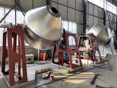 双锥回转真空干燥机-加工现场